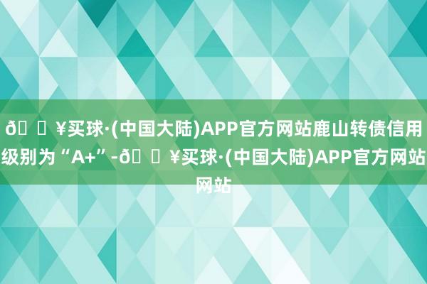 🔥买球·(中国大陆)APP官方网站鹿山转债信用级别为“A+”-🔥买球·(中国大陆)APP官方网站