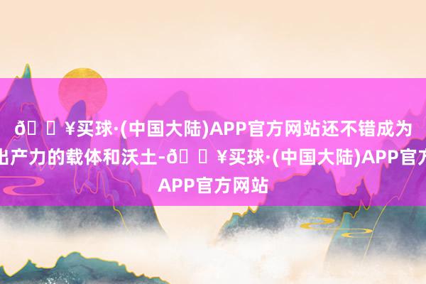 🔥买球·(中国大陆)APP官方网站还不错成为新质出产力的载体和沃土-🔥买球·(中国大陆)APP官方网站