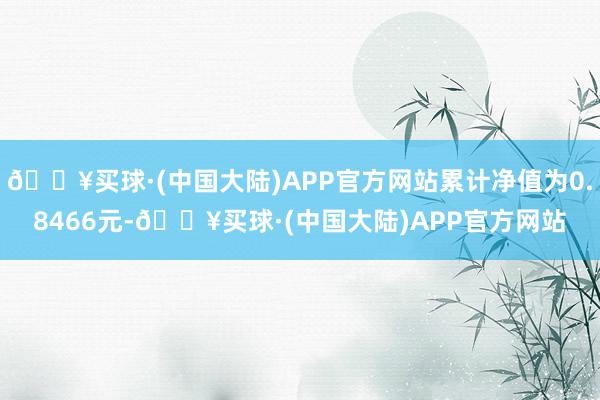 🔥买球·(中国大陆)APP官方网站累计净值为0.8466元-🔥买球·(中国大陆)APP官方网站